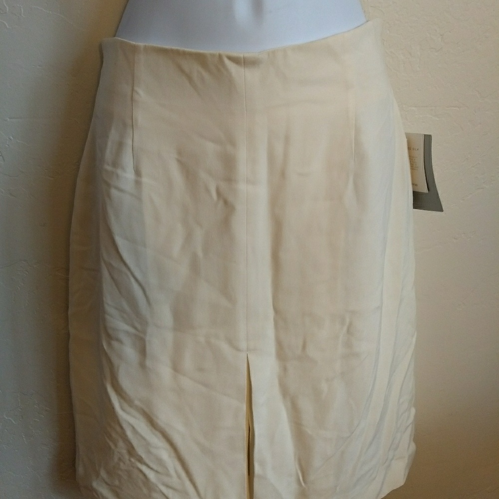 Vintage 100% Silk Pencil Straight Skirt front slit